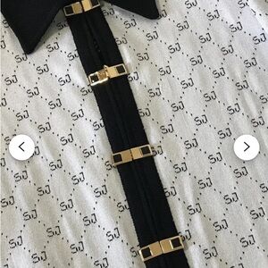 COPY - Vintage St. John Cardigan Black and White- Size10.
Zip front & gold snap…